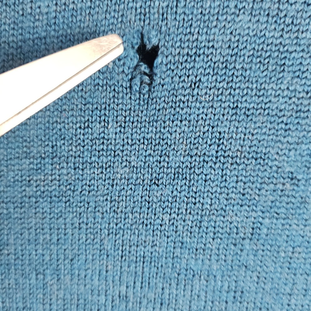 Eileen Fisher 100% Merino Wool Italian Yarn Teal Pullover Sweater Sz XL - Picture 6 of 9